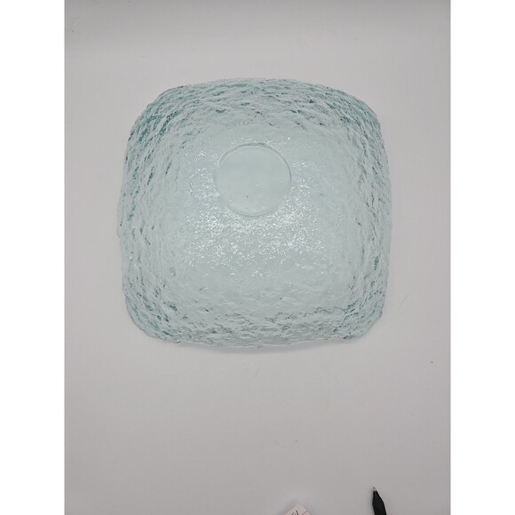Couronne Co Recycled Green Blue Colored Large Square Glass Bowl Dish Spain - Picture 5 of 9